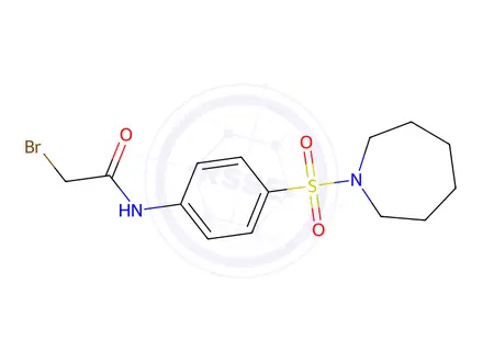 Chemical structure of N-[4-(1-Azepanylsulfonyl)phenyl]-2-bromoacetamide