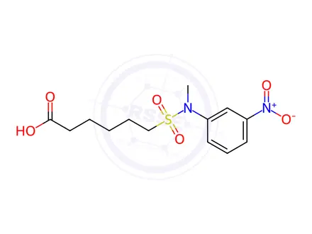Chemical structure of 6-[methyl[(3-nitrophenyl)sulphonyl]amino]hexanoic acid