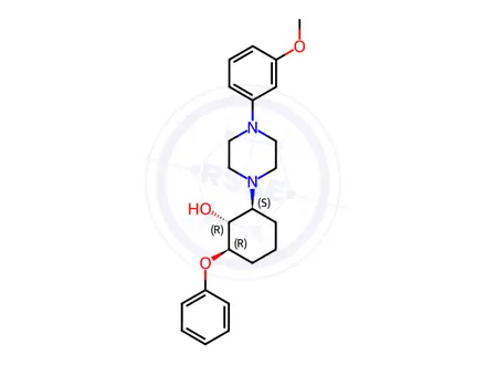 Chemical structure of (1-alpha,2-beta,6-beta)-2-(4-(3-Methoxyphenyl)-1-piperazinyl)-6-phenox ycyclohexanol 2HCl