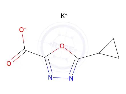 Chemical structure of potassium 5-cyclopropyl-1,3,4-oxadiazole-2-carboxylate