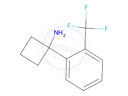 Chemical structure of 1-[2-(Trifluoromethyl)phenyl]cyclobutanamine