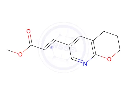 Chemical structure of (E)-Methyl 3-(3,4-dihydro-2H-pyrano[2,3-b]pyridin-6-yl)acrylate