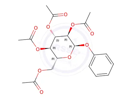 Chemical structure of Phenyl 2,3,4,6-tetra-O-acetyl-a-D-glucopyranoside