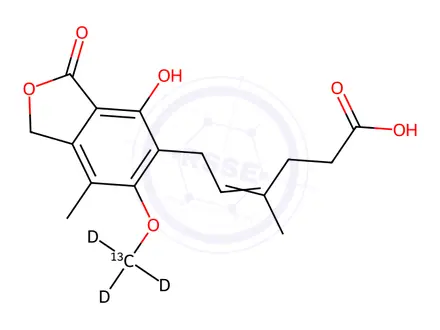 Chemical structure of Mycophenolic Acid-13C-d3