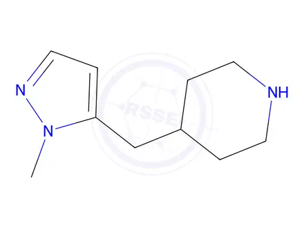 Chemical structure of 4-[(1-methyl-1H-pyrazol-5-yl)methyl]piperidine