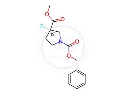 Chemical structure of O1-benzyl O3-methyl (3S)-3-fluoropyrrolidine-1,3-dicarboxylate