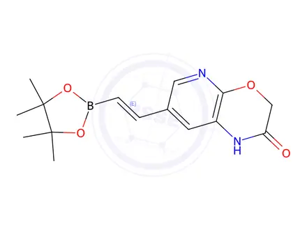 Chemical structure of (E)-7-(2-(4,4,5,5-tetramethyl-1,3,2-dioxaborolan-2-yl)vinyl)-1H-pyrido[2,3-b][1,4]oxazin-2(3H)-one