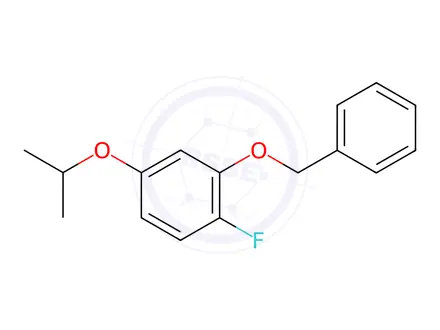 Chemical structure of Benzene, 1-fluoro-4-(1-methylethoxy)-2-(phenylmethoxy)-