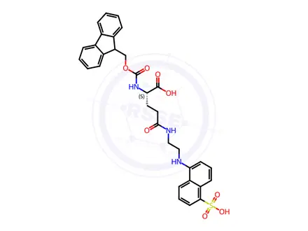 Chemical structure of Fmoc-g-[β-(5-naphthyl Sulfonic Acid)-ethylenediamine]-L-glutamic Acid