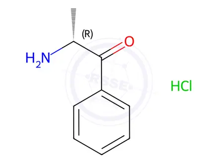 Chemical structure of (R)-(+)-Cathinone Hydrochloride