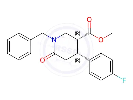 Chemical structure of cis 1-Benzyl-4-(4-fluorophenyl)-6-oxopiperidine-3-carboxylic Acid Methyl Ester