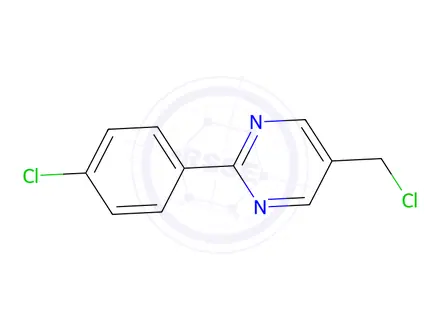 Chemical structure of 5-(chloromethyl)-2-(4-chlorophenyl)pyrimidine