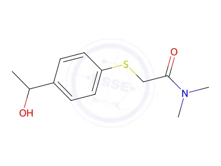 Chemical structure of 2-{[4-(1-hydroxyethyl)phenyl]sulfanyl}-N,N-dimethylacetamide