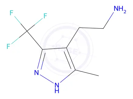 Chemical structure of 2-(5-methyl-3-(trifluoromethyl)-1h-pyrazol-4-yl)ethan-1-amine