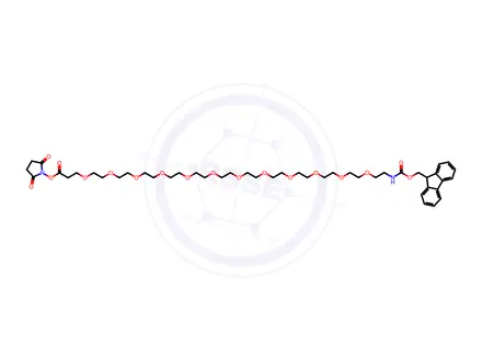 Chemical structure of Fmoc-PEG12-NHS ester