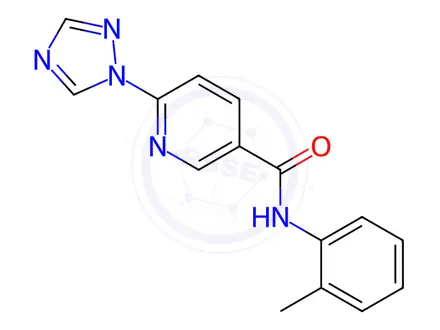 Chemical structure of N-(2-Methylphenyl)-6-(1H-1,2,4-triazol-1-yl)pyridine-3-carboxamide