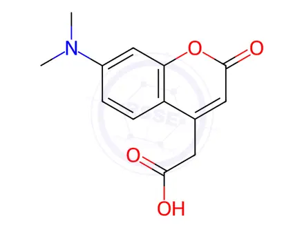 Chemical structure of 7-Dimethylaminocoumarin-4-acetic acid