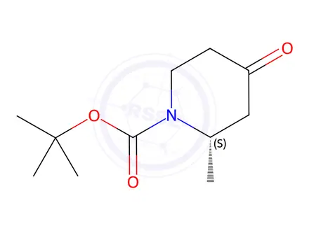 Chemical structure of (S)-tert-Butyl 2-methyl-4-oxopiperidine-1-carboxylate