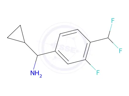 Chemical structure of Cyclopropyl(4-(difluoromethyl)-3-fluorophenyl)methanamine