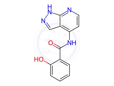 Chemical structure of Benzamide, 2-hydroxy-N-1H-pyrazolo[3,4-b]pyridin-4-yl-(9CI)