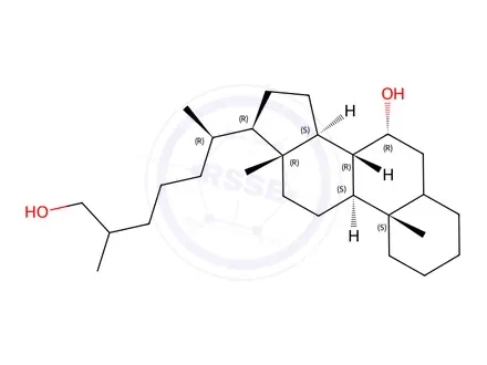 Chemical structure of 5α-CHOLESTAN-3β, 7α-DIOL