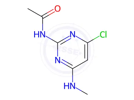 Chemical structure of N-(4-Chloro-6-(methylamino)pyrimidin-2-yl)acetamide