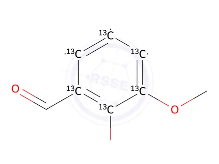 Chemical structure of 2-Vanillin-13C6,d3