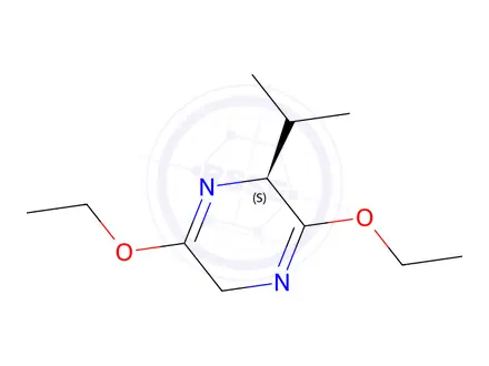 Chemical structure of (S)-2,5-Dihydro-3,6-diethoxy-2-isopropylpyrazine