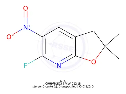 Chemical structure of 6-Fluoro-2,2-dimethyl-5-nitro-2,3-dihydrofuro[2,3-b]pyridine