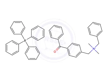 Chemical structure of N-(4-[BENZOYL]BENZYL)-N-BENZYL-N,N-DIMETHYL AMMONIUM TETRAPHENYLBORATE