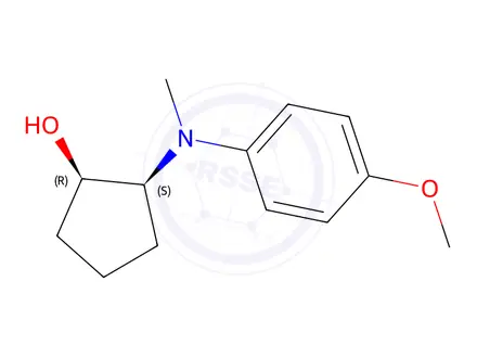 Chemical structure of (1R,2S)-2-((4-methoxybenzyl)amino)cyclopentan-1-ol