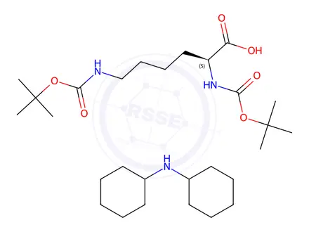 Chemical structure of Boc-Lys(Boc)-OH Dicyclohexammonium Salt