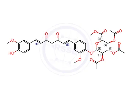 Chemical structure of Curcumin b-D-Glucuronide Triacetate Methyl Ester