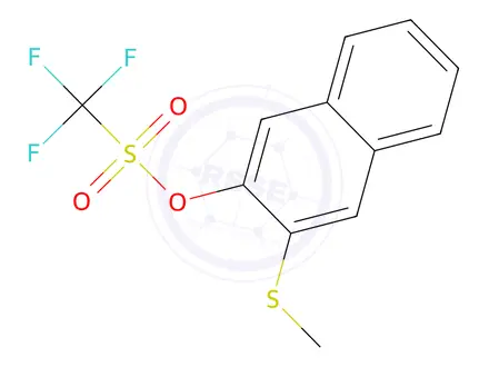 Chemical structure of 3-(Methylthio)naphthalen-2-yl trifluoromethanesulfonate