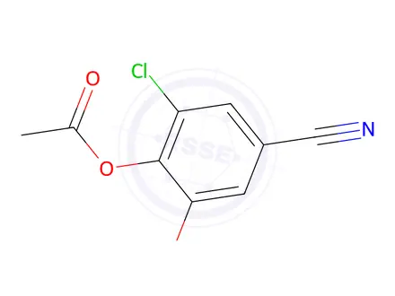 Chemical structure of 2-Chloro-4-cyano-6-methoxyphenyl acetate