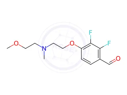 Chemical structure of Benzaldehyde, 2,3-difluoro-4-[2-[(2-methoxyethyl)methylamino]ethoxy]-
