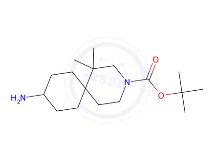 Chemical structure of Tert-butyl 9-amino-1,1-dimethyl-3-azaspiro[5.5]Undecane-3-carboxylate