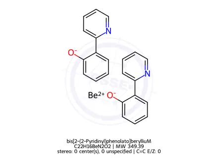 Chemical structure of bis[2-(2-Pyridinyl)phenolato]berylliuM