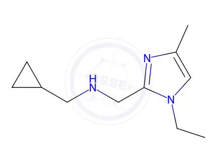 Chemical structure of 1-cyclopropyl-N-[(1-ethyl-4-methyl-1H-imidazol-2-yl)methyl]methanamine