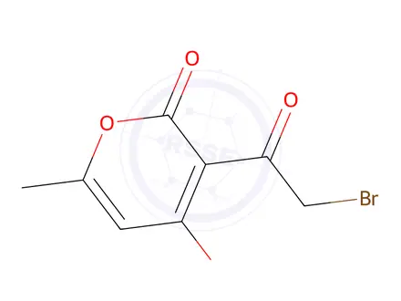 Chemical structure of 3-(2-Bromoacetyl)-4-hydroxy-6-methyl-2H-pyran-2-one