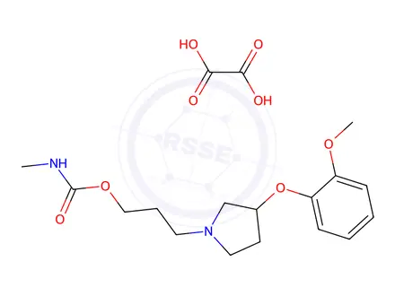 Chemical structure of 1-Pyrrolidinepropanol, 3-(o-methoxyphenoxy)-, methylcarbamate (ester), oxalate (1:1)
