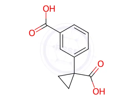 Chemical structure of Benzoic acid, 3-(1-carboxycyclopropyl)-