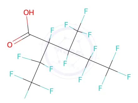 Chemical structure of Pentanoic acid, 2,3,4,4,5,5,5-heptafluoro-2-(1,1,2,2,2-pentafluoroethyl)-3-(trifluoromethyl)-