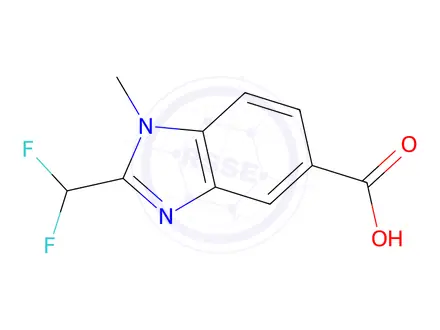 Chemical structure of 2-(difluoromethyl)-1-methyl-1H-1,3-benzodiazole-5-carboxylic acid
