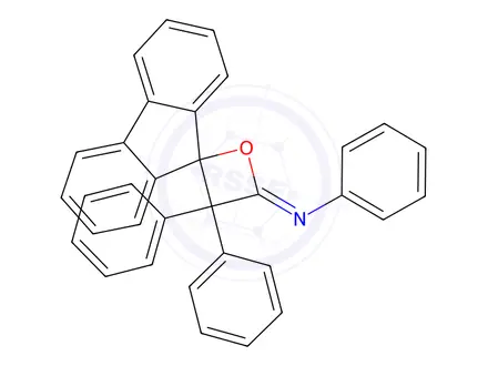 Chemical structure of N-(3',3'-Diphenylspiro[[9H]-fluorene-9,2'-oxetan]-4'-ylidene)aniline