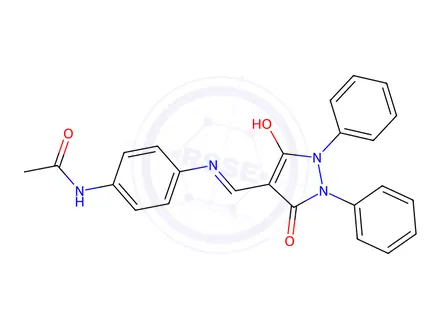 Chemical structure of N-[4-[[(3,5-Dioxo-1,2-diphenylpyrazolidin-4-ylidene)methyl]amino]phenyl]acetamide
