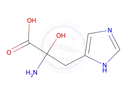Chemical structure of (R)-2-Amino-2-hydroxy-3-(1H-imidazol-4-yl)propanoic acid