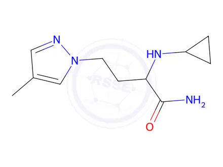 Chemical structure of 2-(Cyclopropylamino)-4-(4-methyl-1h-pyrazol-1-yl)butanamide