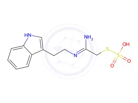 Chemical structure of Thiosulfuric acid hydrogen S-[2-imino-2-[[2-(1H-indol-3-yl)ethyl]amino]ethyl] ester