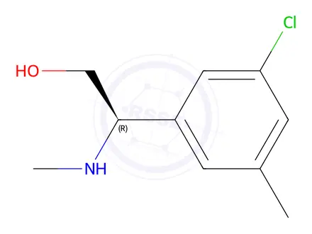 Chemical structure of (R)-2-(3-chloro-5-methylphenyl)-2-(methylamino)ethan-1-ol